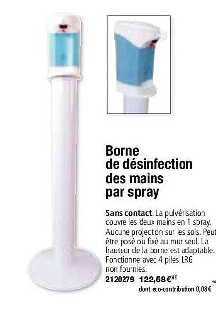 borne de désinfection des mains par spray