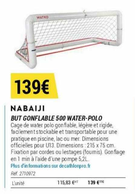 but gonflable 500 water-polo nabaiji