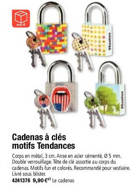 cadenas à clés motifs tendances