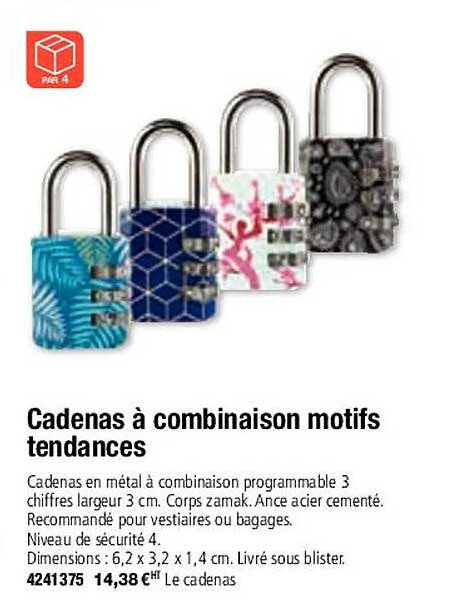 cadenas à combinaison motifs tendances