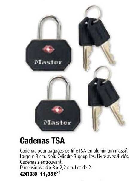 cadenas tsa master