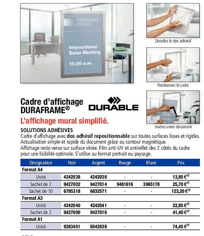 cadre d'affichage duraframe