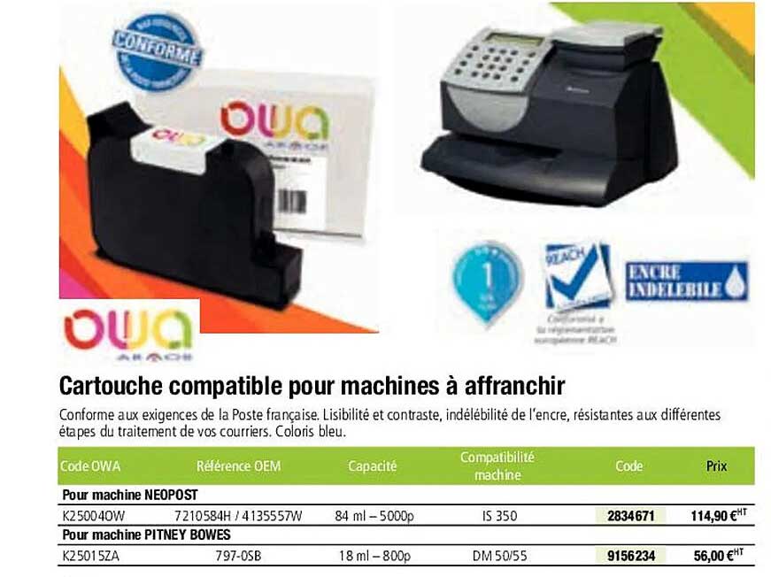 cartouche compatible pour machines à affranchir