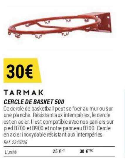 cercle de basket 500 tarmak