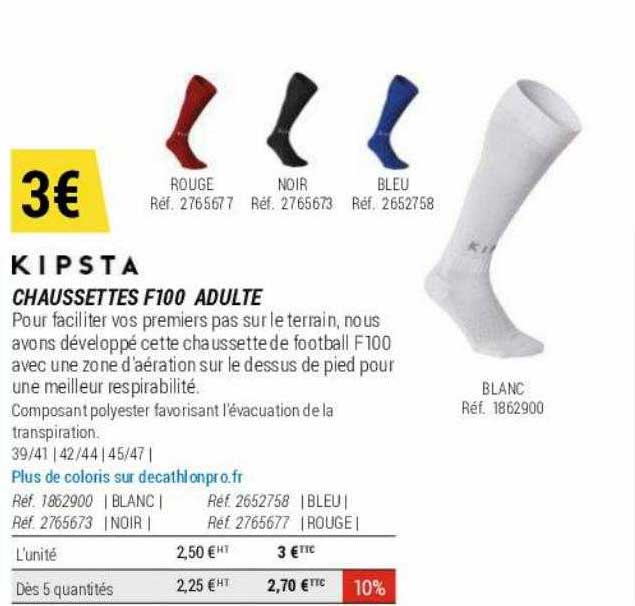 chaussettes f100 adulte kipsta