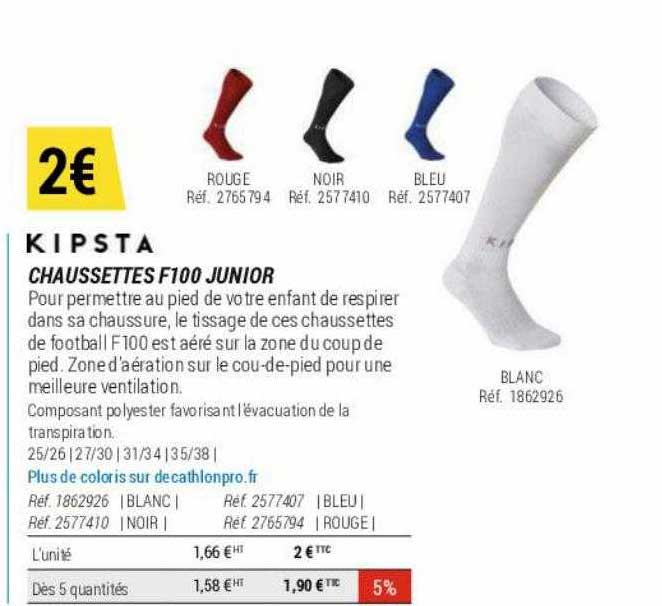 chaussettes f100 junior kipsta