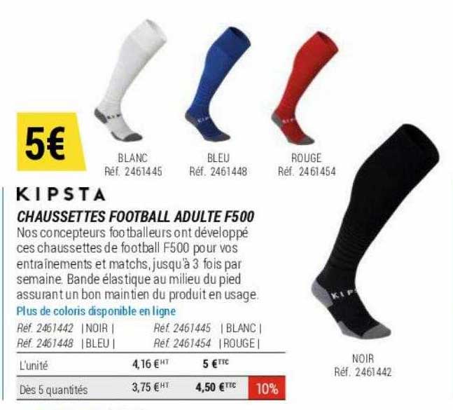 Chaussettes Football Adulte F500 Kipsta