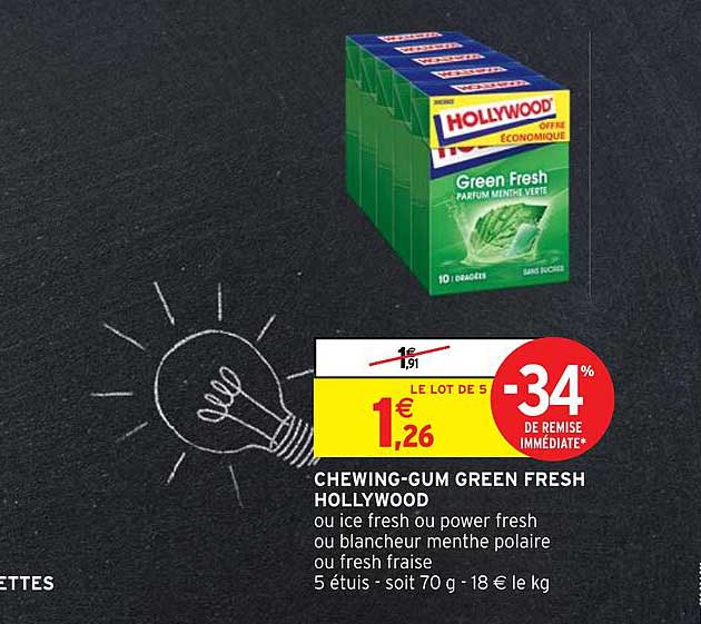 chewing-gum green fresh hollywood