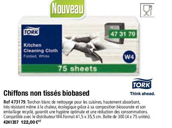 chiffons non tissés biobased tork