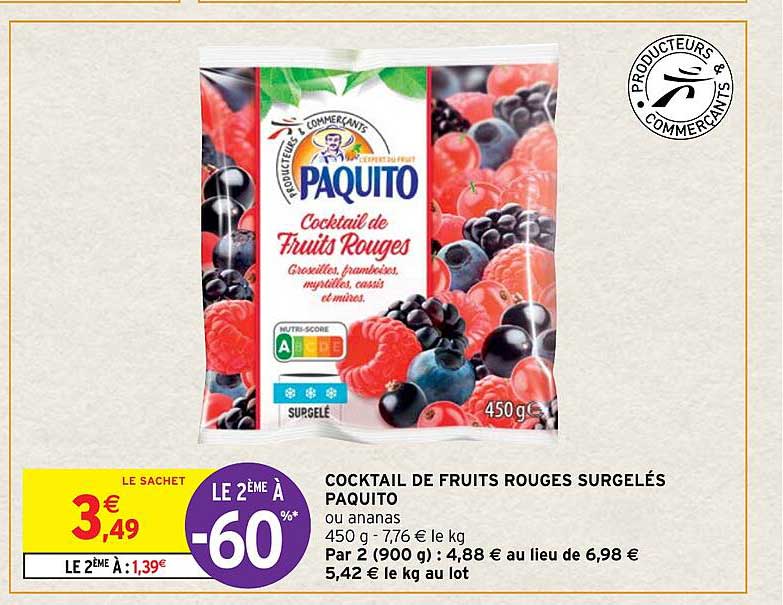 Cocktail De Fruits Rouges Surgelés Paquito