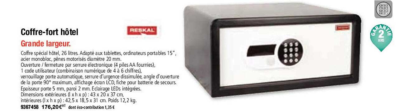 coffre-fort hôtel