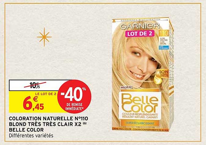 coloration naturelle n°110 blond très très clair x2 belle color