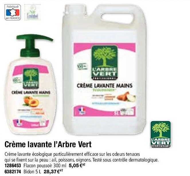 crème lavante l'arbre vert