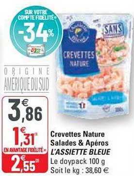 crevettes nature salades & apéros l'assiette bleue