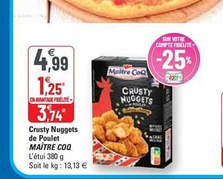crusty nuggets de poulet maître coq