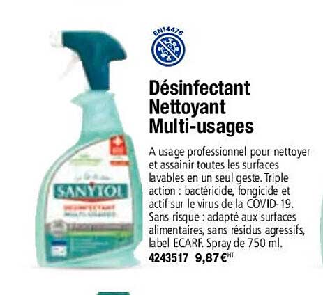 désinfectant nettoyant multi-usages sanytol