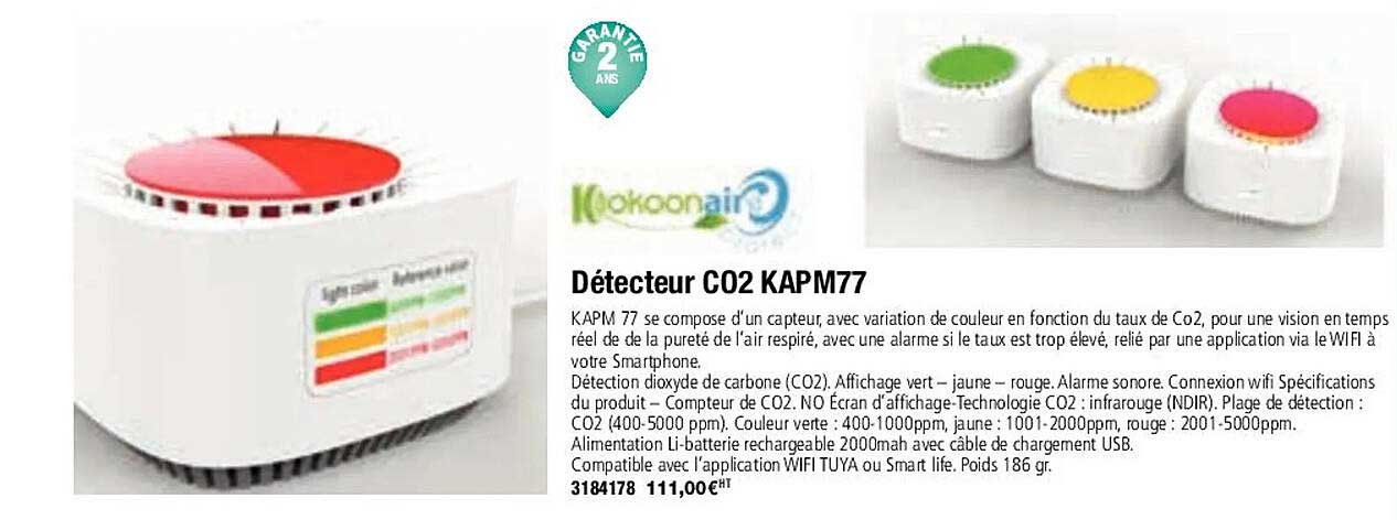 détecteur co2 kapm77