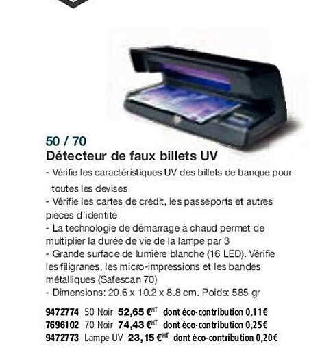 détecteur de faux billets uv