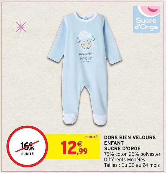 dors bien velours enfant sucre d'orge