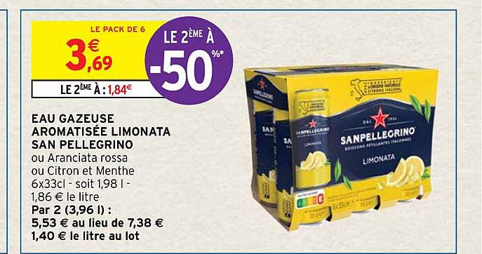 eau gazeuse aromatisée limonata san pellegrino