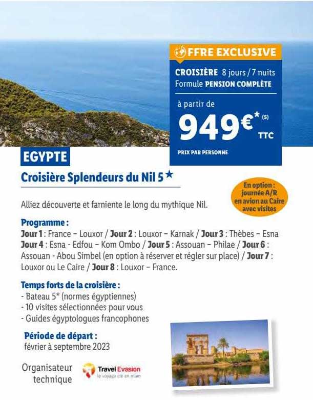 Egypte : Croisière Splendeurs Du Nil 5*