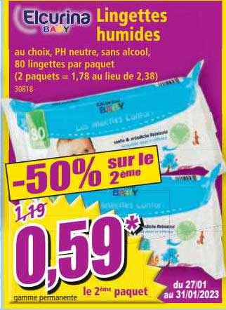 Elcurina Baby Lingettes Humides