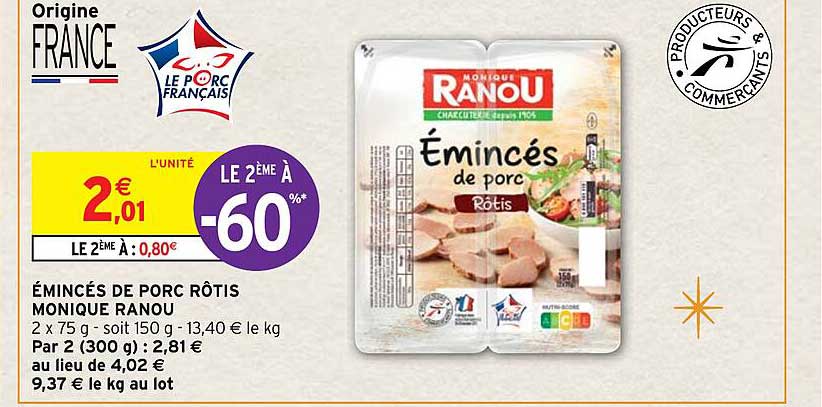 émincés de porc rôtis monique ranou