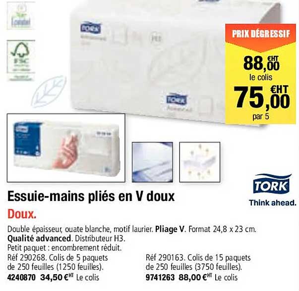 essuie-mains pliés en v doux
