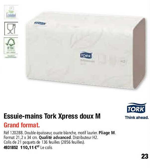 essuie-mains tork xpress doux m
