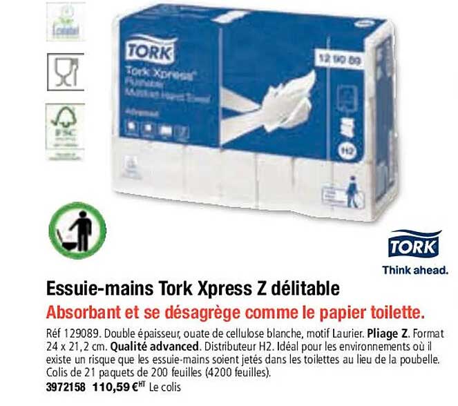 essuie-mains tork xpress z délitable