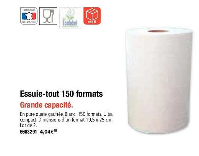 essuie-tout 150 formats