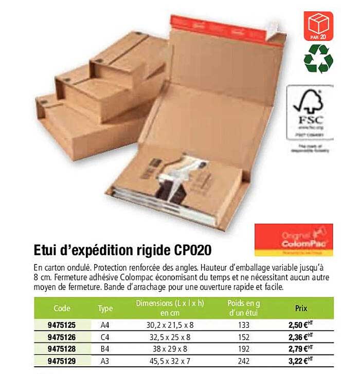 étui d'expédition rigide cp020
