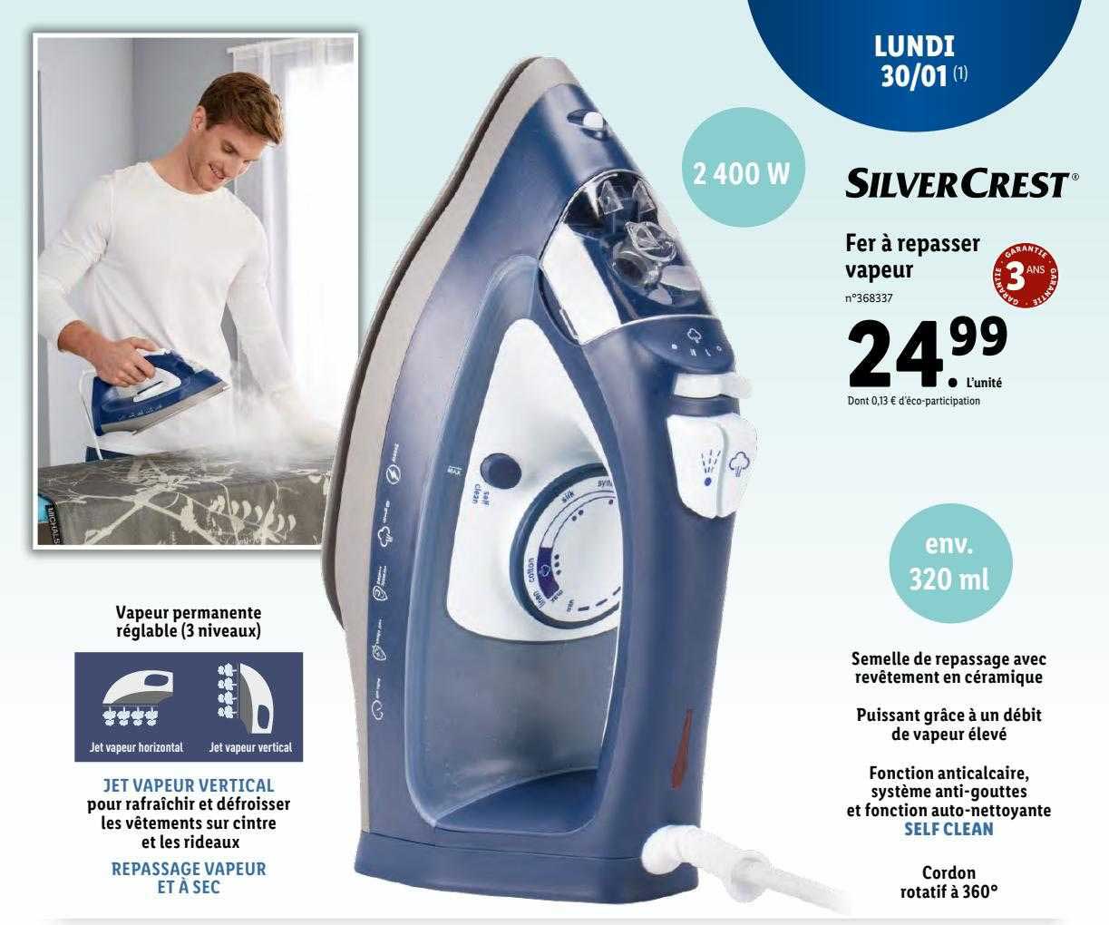 fer à repasser vapeur silver crest