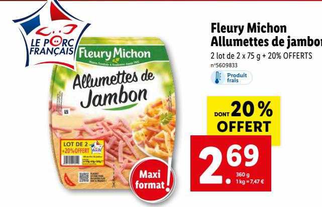 fleury michon allumettes de jambon