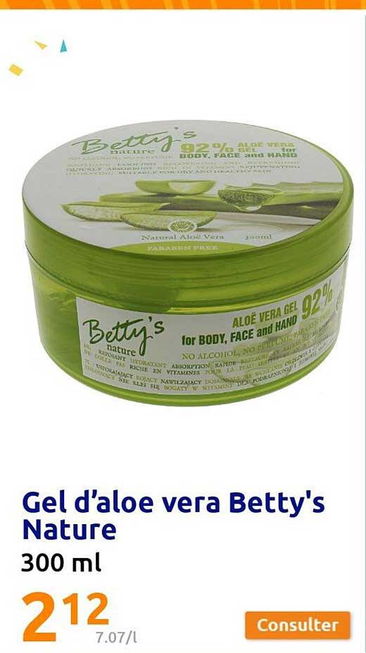 gel d'aloe vera betty's nature