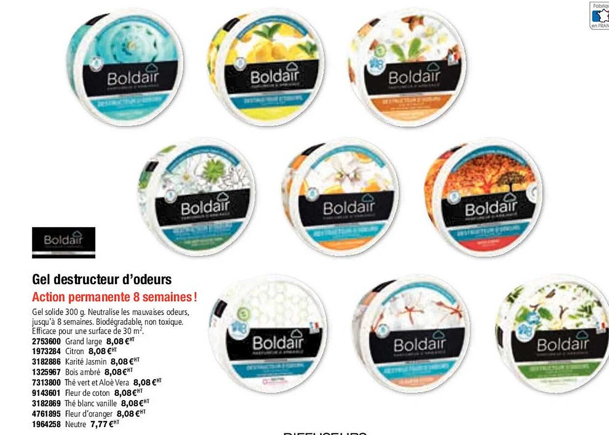 Gel Destructeur D'odeurs Boldair