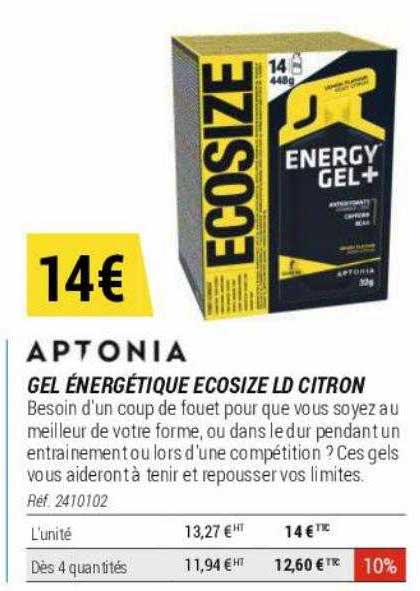 gel énergétique écosize ld citron aptonia