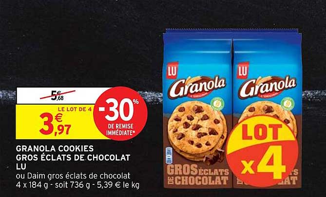 Granola Cookies Gros éclats De Chocolat Lu