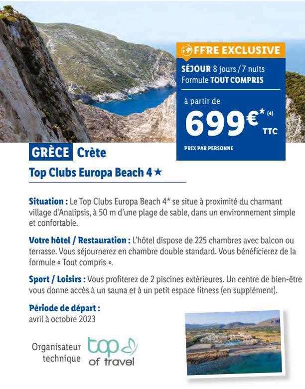 grèce crète : top clubs europa beach 4*