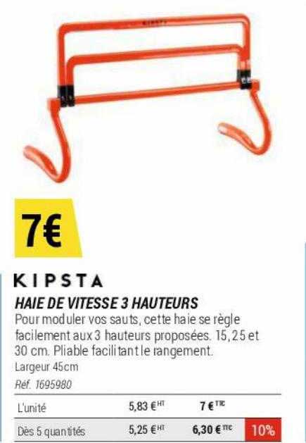 haie de vitesse 3 hauteurs kipsta