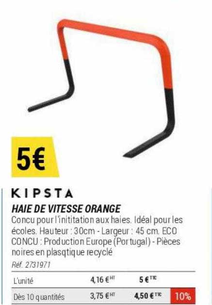 haie de vitesse orange kipsta