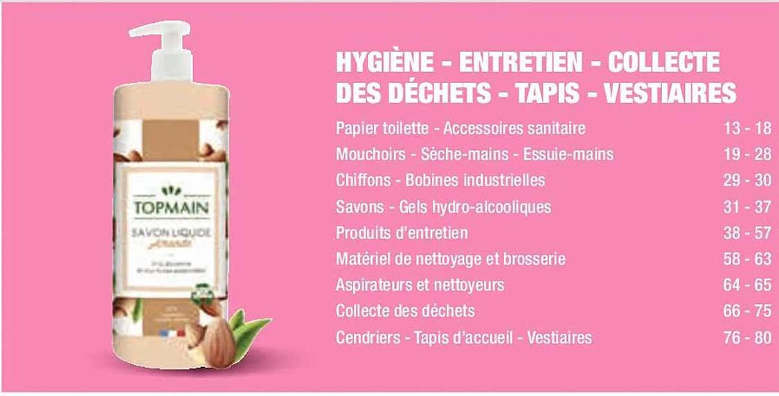 hygiène - entretien - collecte des déchets - tapis - vestiaires