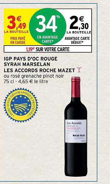 igp pays d'oc rouge syrah marselan les accords roche mazet