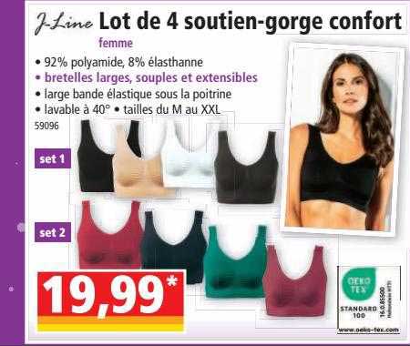 j-line lot de 4 soutien-gorge confort