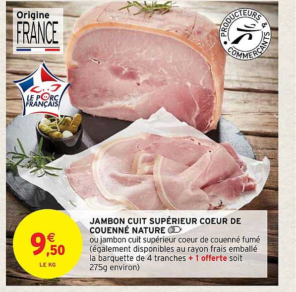 Jambon Cuit Supérieur Cœur De Couenné Nature