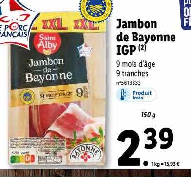 jambon de bayonne igp saint alby
