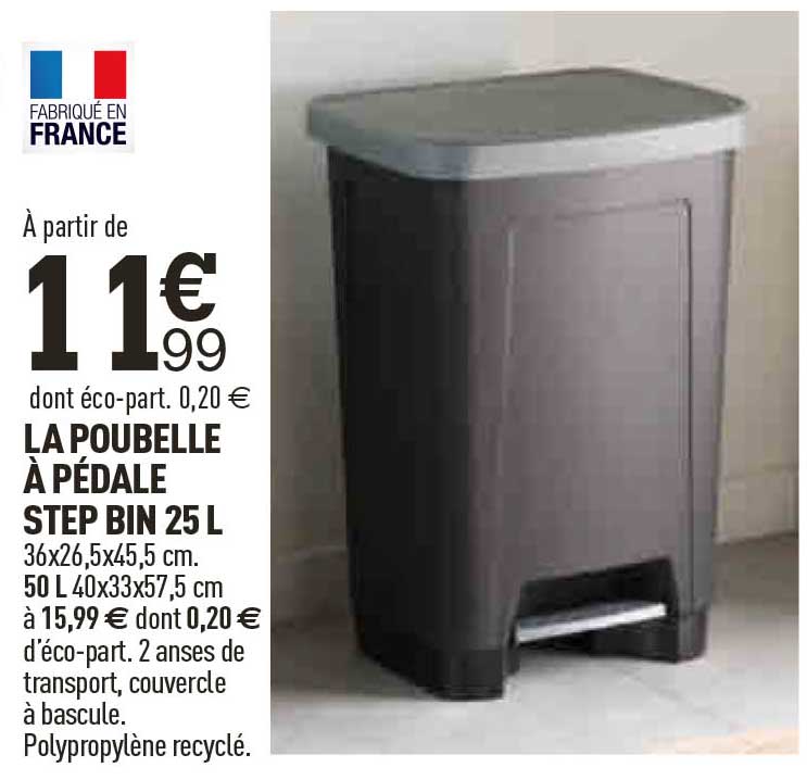 la poubelle à pédale step bin 25 l