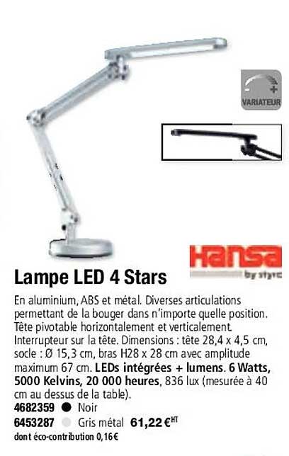 lampe led 4 stars hansa
