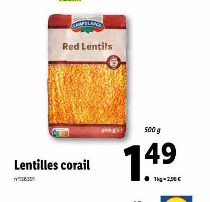 lentilles corail compo largo