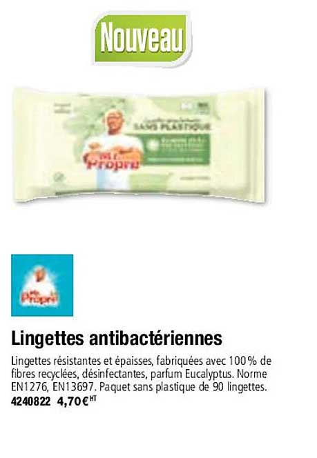 lingettes antibactériennes mr propre